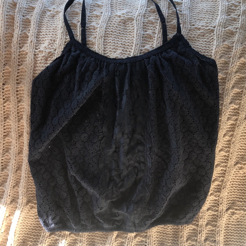 Hollister baby blue lace tank